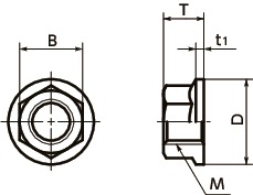 SHNT-Fチタン六角ナット寸法図