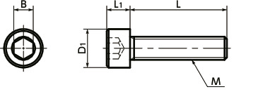 SNSS-UCL六角穴付きボルト(クリーン洗浄・クリーン梱包済み)寸法図