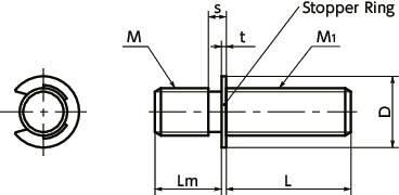 SADS-RFScrew Adaptor - Fine Threaded Type寸法図