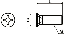 SPE-MFPlastic Screw - Cross Recessed Flat Head Machine Screws for Precision Instruments - PEEK寸法図