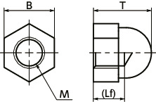 SPO-CNPlastic Cap Nut - POM寸法図