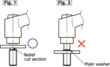 LECMS-LWMiniature Plastic Clamp Levers - Plain Washer Integrated Type