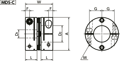 MDSFlexible Couplings - Single-Disk Type寸法図
