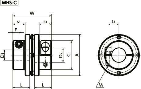 MHSFlexible Couplings - Single-Disk Type寸法図