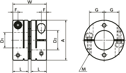XBSS-CFlexible Couplings - Single-Disk Type - Clamping Type寸法図