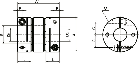 XBW-CFlexible Couplings - Disk Type - Clamping Type寸法図