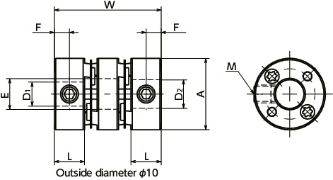 XHW-CFlexible Couplings - Disk Type寸法図