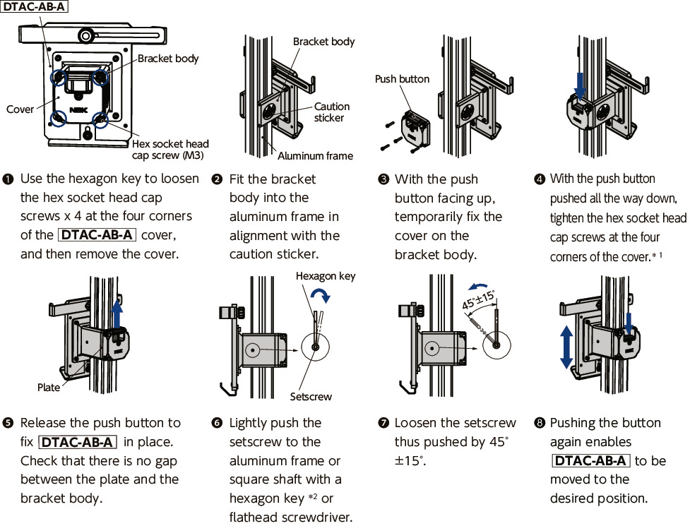 DTAC-AB-ATablet PC Holders - Quick Positioning Type - For Aluminum Frames 