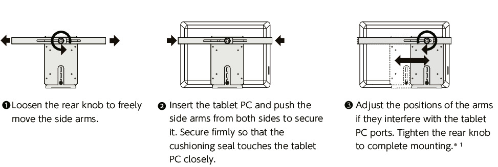 DTAC-PBTablet PC 홀더 - 퀵 포지셔닝 타입 - 원형 파이프용