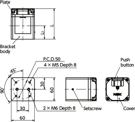 CUAB-AQuick Positioning Brackets - For Aluminum Frames寸法図