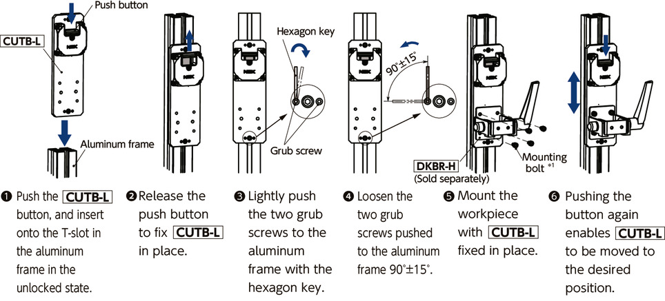 CUTB-LQuick Positioning Brackets - For Aluminum Frames - T-slot Fixed Type - Lower Mounting Type