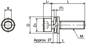 SNSQSHex Socket Head Cap Screws with Captive Washers寸法図