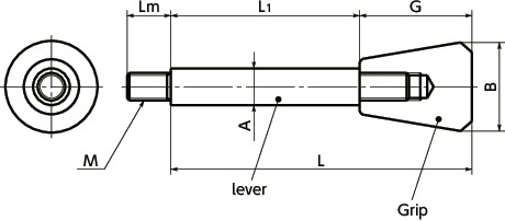 LCGSConical grip lever寸法図