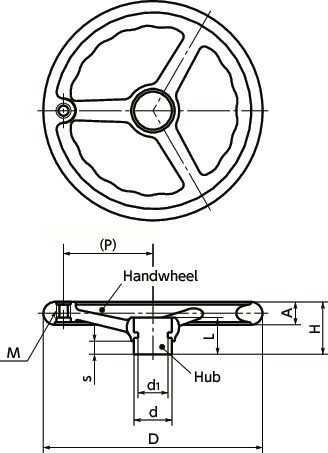 PHPlastic Handwheel寸法図
