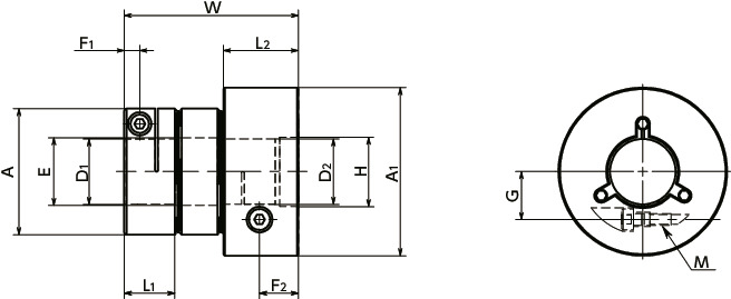 XGHW-CFlexible Couplings - The Vibration-Absorption Capable Disk Type寸法図