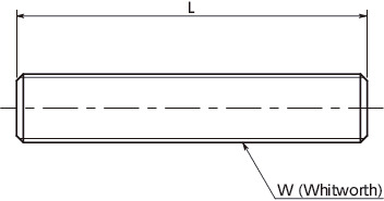 SPC-Z(INCH)Plastic Inch Threaded Rods - PC寸法図