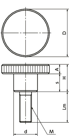 널링 노브 (스테인레스 스틸 블랙) 寸 法 図