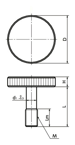 KUM-SCCaptive Knurled Knob寸法図