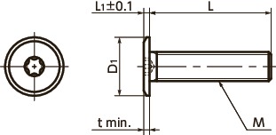 SET-NIHexalobular Socket Head Cap Screws with Super Ultra Low Profile寸法図