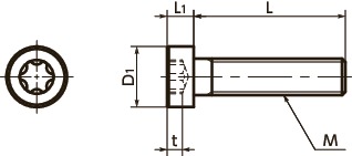 SLT-TZBHexalobular Socket Head Cap Screws with Low Profile寸法図