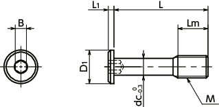 SSCHS-SDSocket Head Cap Captive Screws with Ultra Low Small Head寸法図