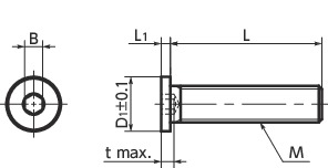 Đầu vít đầu SSH-SDSocket với đầu cực cực nhỏ & nhỏ 寸 法 図