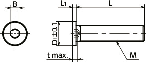 SSHS-SD-MOSocket Head Cap Screws with Ultra Low Profile & Small Head - MoS<sub>2</sub> Coating寸法図