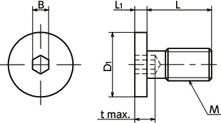 SSHS-UCHex Socket Head Cap Screws with Special Low Profile (For Fixing Thin Plates)寸法図