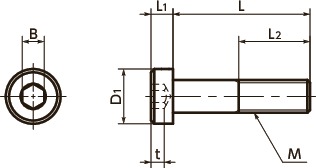 SLHSocket Head Cap Screws with Low Profile寸法図