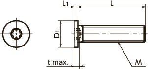 SSTSHexalobular Socket Head Cap Screws with Special Low Profile寸法図