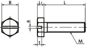 SPFA-HPlastic Screws - Hex Head Screws - PFA寸法図