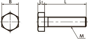 SPP-HPlastic Screw - Hex Head Screws - PP寸法図