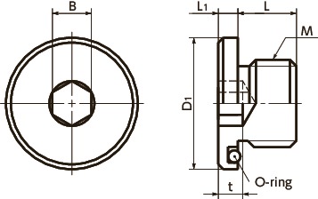 SFMHex Socket Flange Head Screw Plugs寸法図