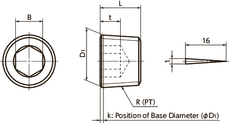 SFT-PSHex Socket Pipe Plugs寸法図