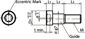 SLEC-B-ELClamping Screws（Guide type/Electroless nickel plating）寸法図