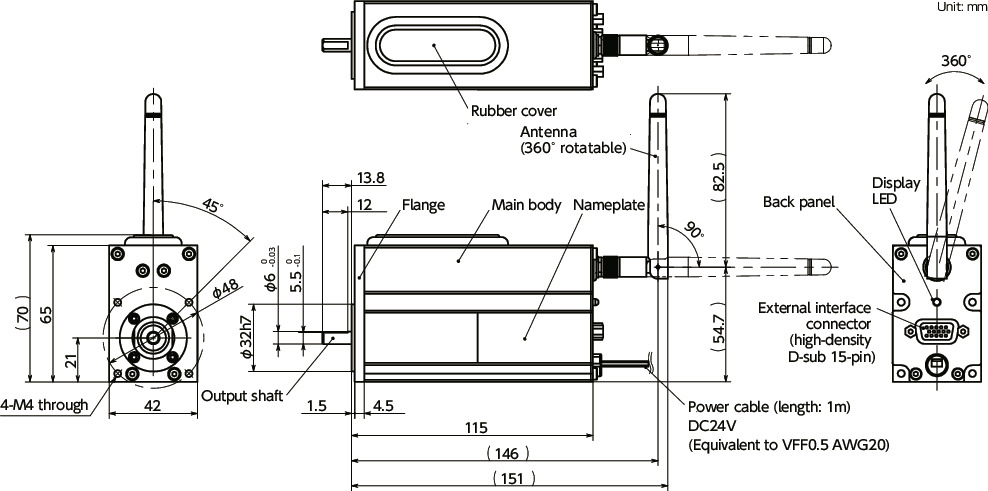 EPU-100Wireless Positioning Units寸法図