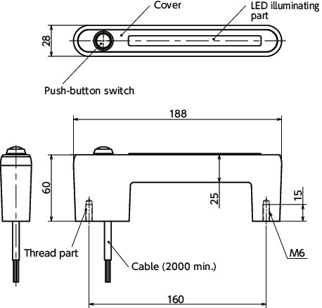 UPIF-MSLPlastic Pulls - With Switch and LED寸法図