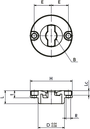NQTBCam Bases for Quick Release Fasteners寸法図