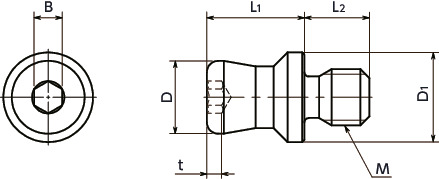 NQTS-HPHold Pins for Quick Release Fasteners寸法図