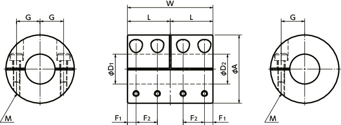 MLRS-VRigid Couplings - Semi-split Type寸法図