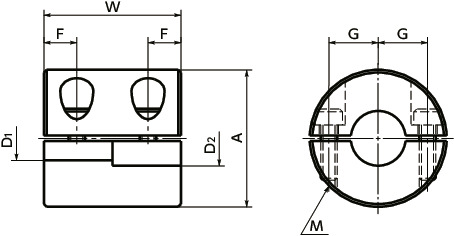 MRG-WRigid Couplings - Split Type寸法図