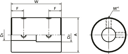 MRGRigid Couplings - Set Screw Type寸法図