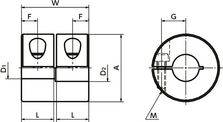 MRGS-CRigid Couplings - Clamping Type寸法図