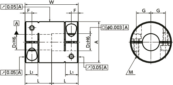 XRPRigid Couplings - Clamping Type寸法図
