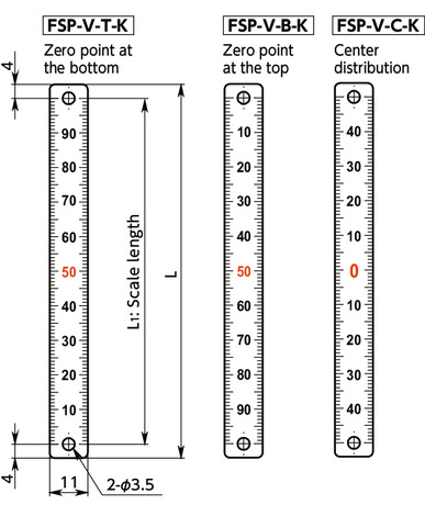 FSP-V-KScale Plates (Vertical Type)寸法図