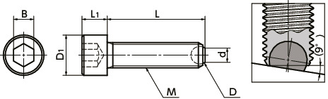 SCBS-FClamping Bolts - Flat Ball寸法図