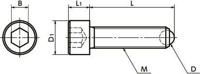 SCBS-RClamping Bolt - Full Ball寸法図