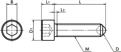 SCBS-RClamping 볼트-전체 볼 寸 法 図