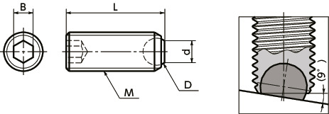 SCS-FClamping Screws - Flat Ball寸法図