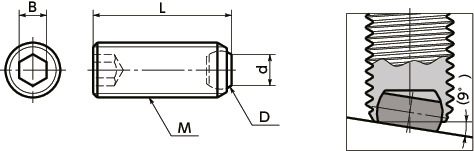 SCS-FBClamping Screws - Flat Ball - with Reversal Protection Mechanism寸法図